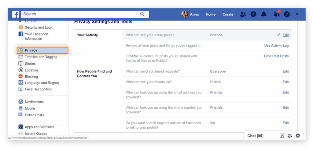 Захист конфіденційності на Facebook